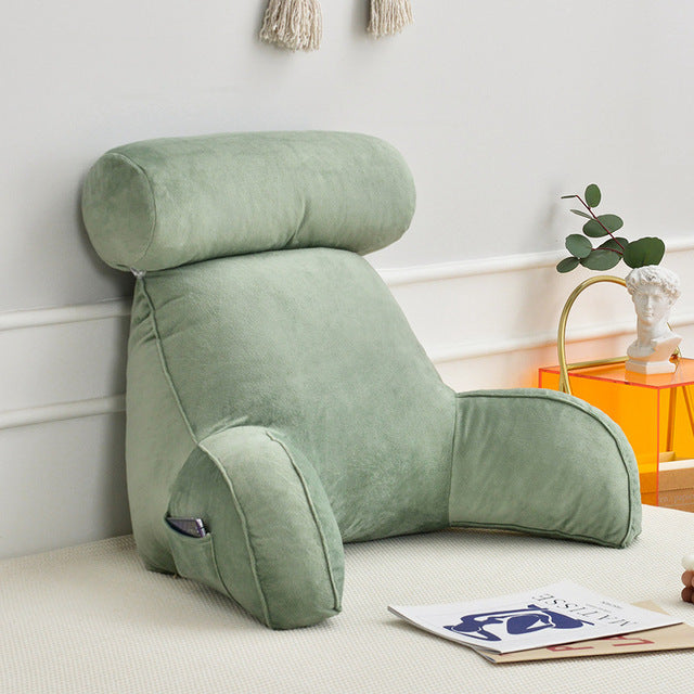 Comfort Haven | Backrest Pillow with Adjustable Headrest & Soft Velour Cover | Ultimate Bed Backrest Support for Neck and Back Relief 7
