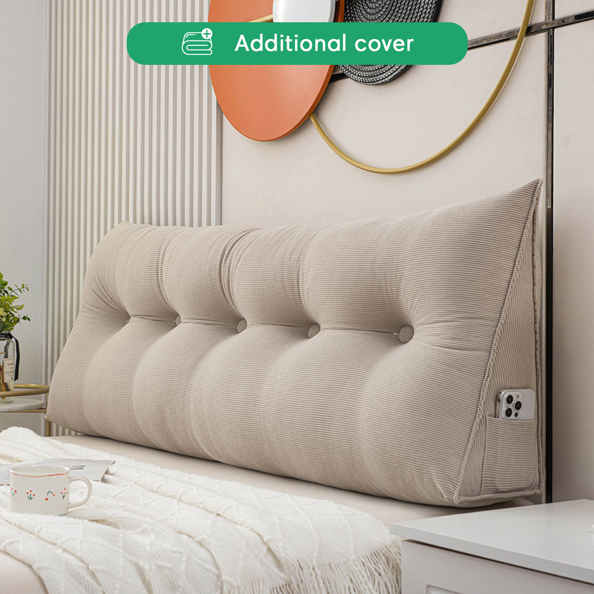 Luxury Waterproof Wedge Pillow Cover with Removable Design | 7 Color Options for Easy Customization 6