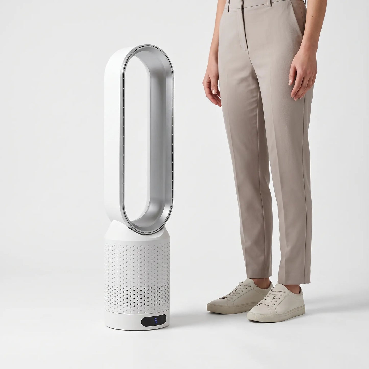 Modern Bladeless Fan | Slim Design with Digital Display | Quiet Operation for Home Comfort