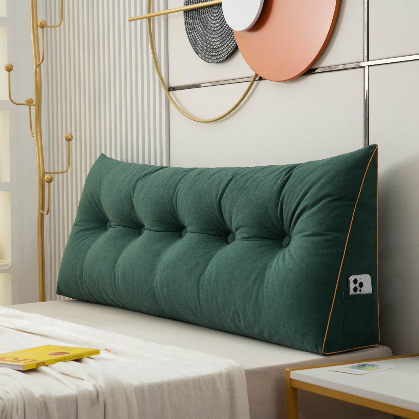 Chic Collection | Bed Wedge Pillow with Ergonomic Support & Side Pocket | Alleviate Back and Neck Pain for Ultimate Comfort 0