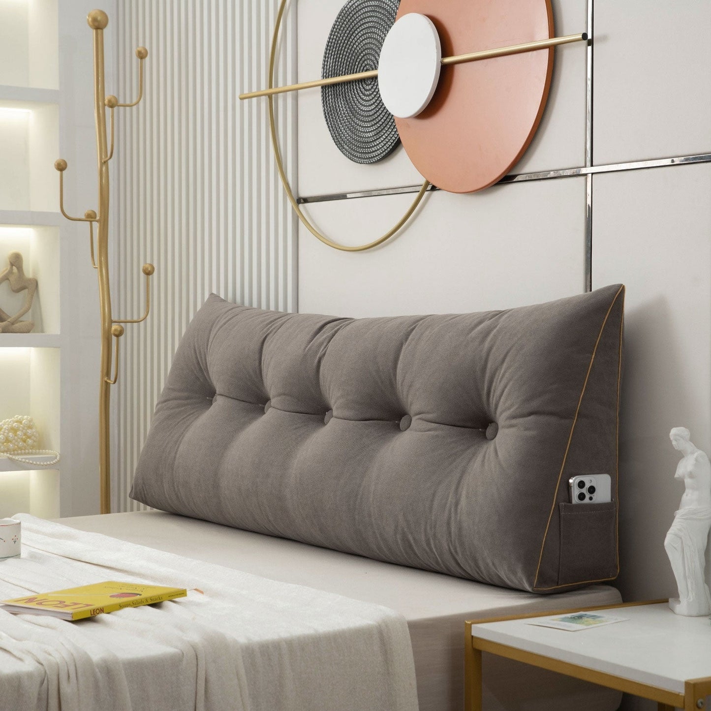 Chic Collection | Bed Wedge Pillow with Ergonomic Support & Side Pocket | Alleviate Back and Neck Pain for Ultimate Comfort 1