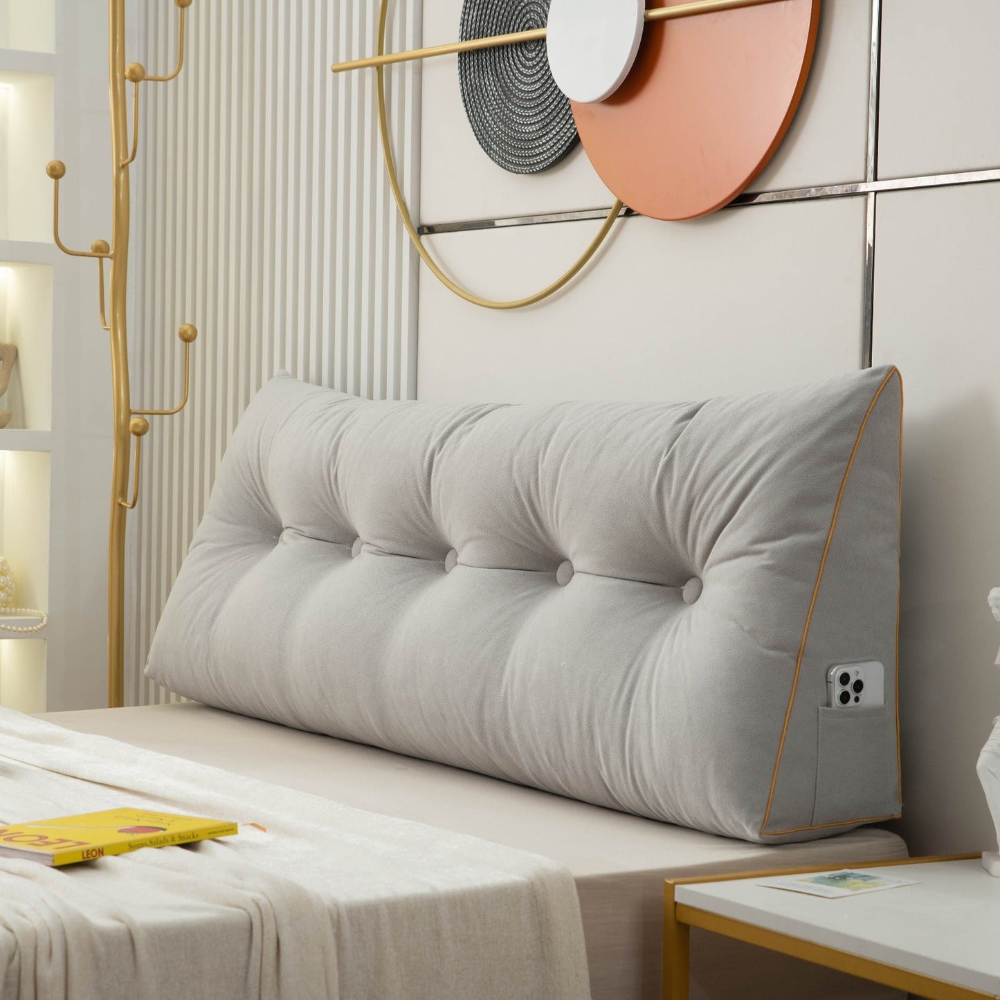 Chic Collection | Bed Wedge Pillow with Ergonomic Support & Side Pocket | Alleviate Back and Neck Pain for Ultimate Comfort 2