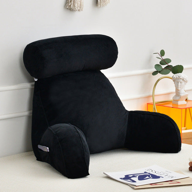 Comfort Haven | Backrest Pillow with Adjustable Headrest & Soft Velour Cover | Ultimate Bed Backrest Support for Neck and Back Relief 2
