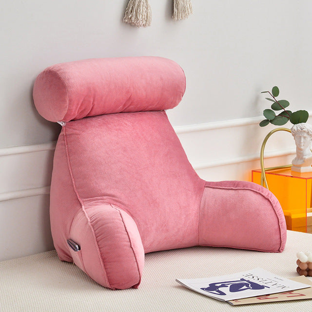 Comfort Haven | Backrest Pillow with Adjustable Headrest & Soft Velour Cover | Ultimate Bed Backrest Support for Neck and Back Relief 3