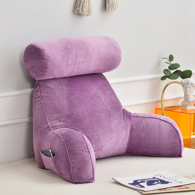 Comfort Haven | Backrest Pillow with Adjustable Headrest & Soft Velour Cover | Ultimate Bed Backrest Support for Neck and Back Relief 5
