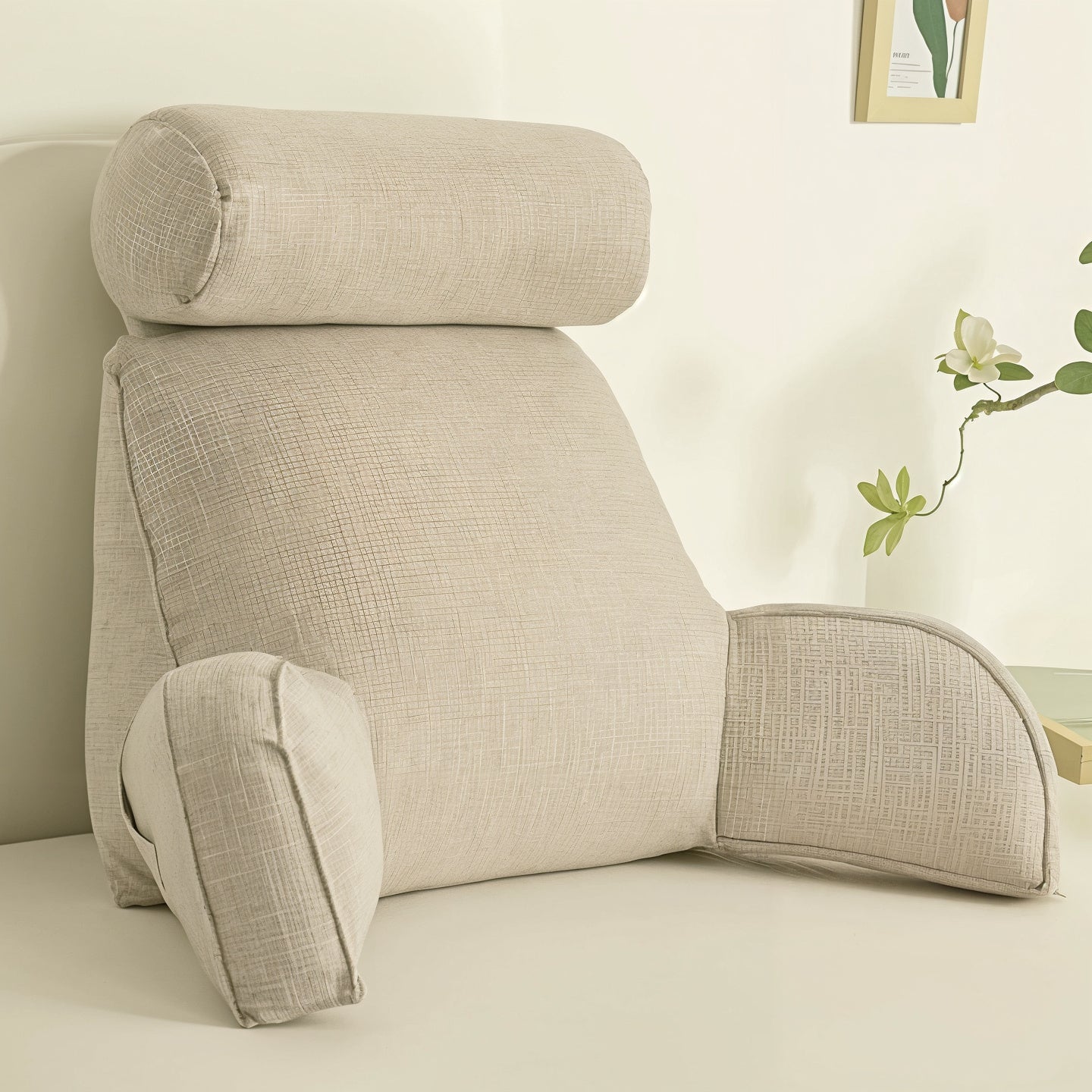 Comfort Haven | Backrest Pillow with Adjustable Headrest | Ultimate Bed Backrest Support for Neck and Back Relief 0