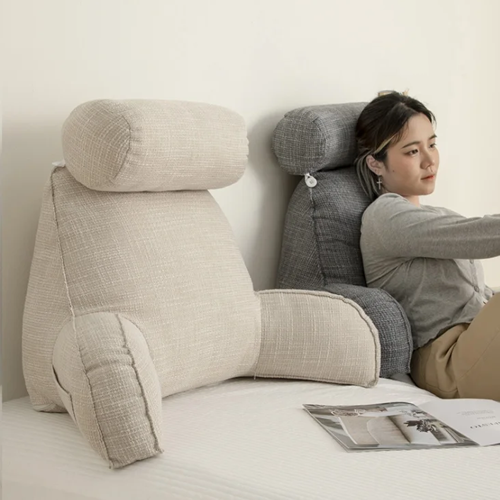 Comfort Haven | Backrest Pillow with Adjustable Headrest | Ultimate Bed Backrest Support for Neck and Back Relief 1