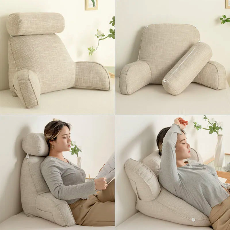 Comfort Haven | Backrest Pillow with Adjustable Headrest | Ultimate Bed Backrest Support for Neck and Back Relief 2