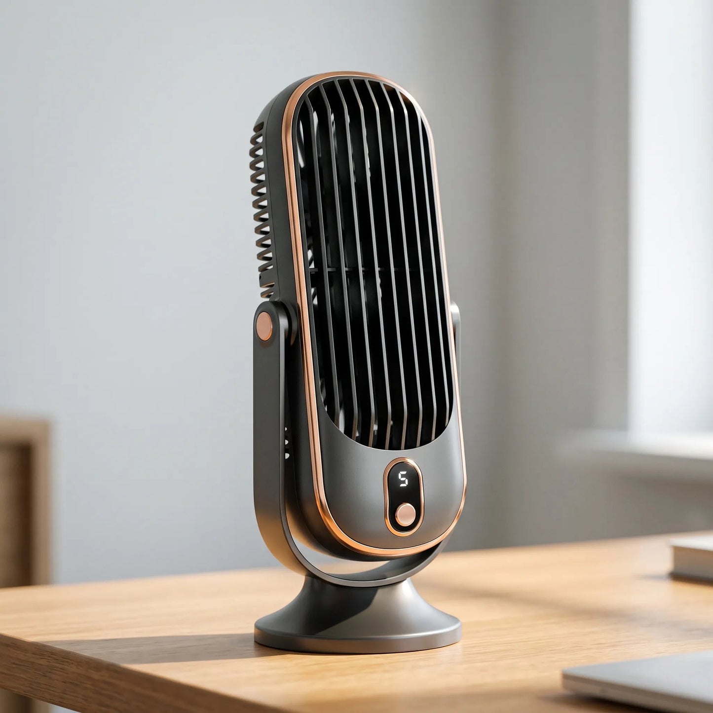 Compact Desk Fan | USB Desk Fan with Dual Motor & Digital Display | Adjustable Airflow for Enhanced Comfort 1