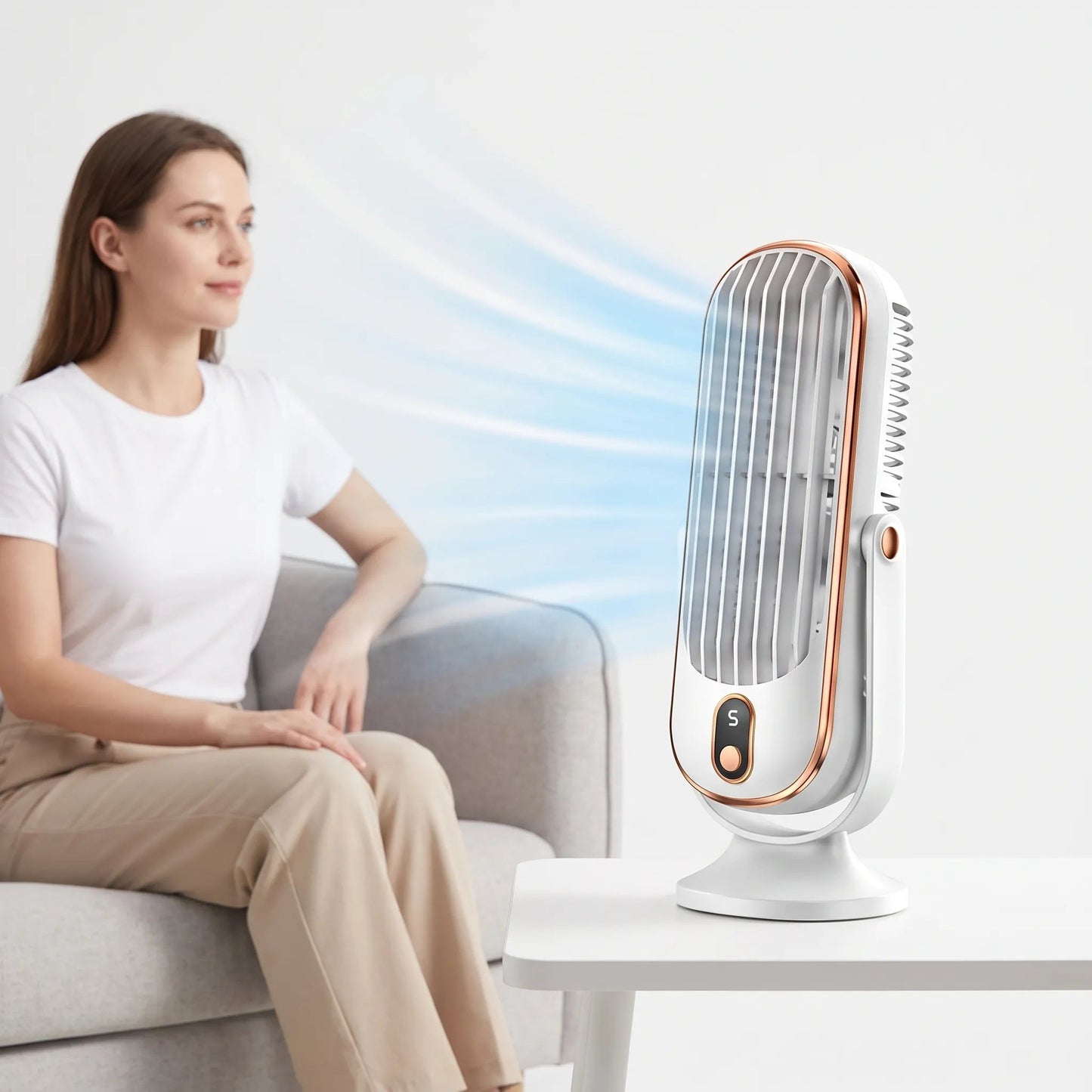 Compact Desk Fan | USB Desk Fan with Dual Motor & Digital Display | Adjustable Airflow for Enhanced Comfort 3