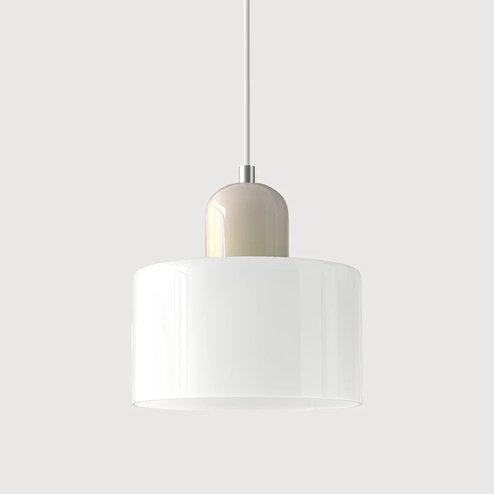 Cylindrical Pendant Lamp | Glass Pendant Lighting with Adjustable Height | Modern Design for Elegant Kitchen Illumination 0