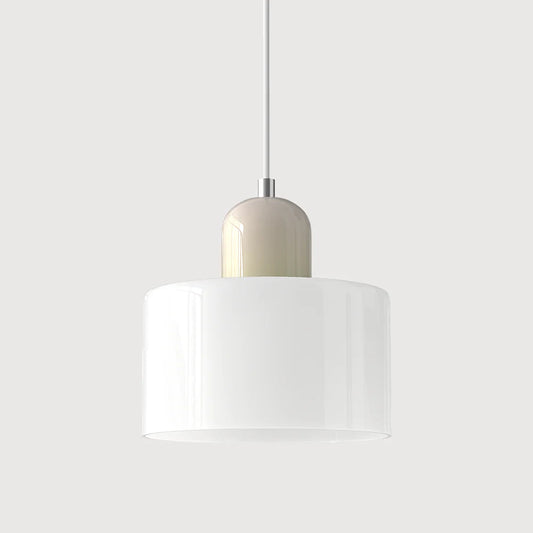 Cylindrical Pendant Lamp | Glass Pendant Lighting with Adjustable Height | Modern Design for Elegant Kitchen Illumination 0