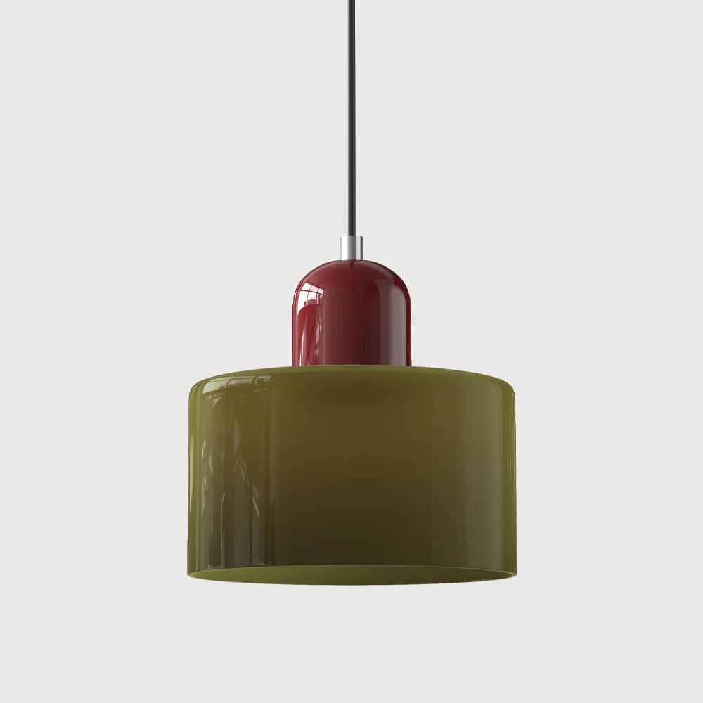 Cylindrical Pendant Lamp | Glass Pendant Lighting with Adjustable Height | Modern Design for Elegant Kitchen Illumination 1