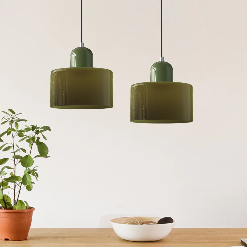 Cylindrical Pendant Lamp | Glass Pendant Lighting with Adjustable Height | Modern Design for Elegant Kitchen Illumination 4
