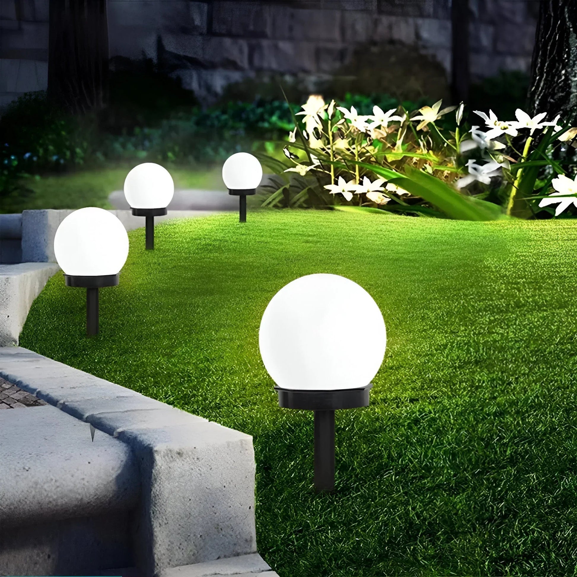 Elegant Solar Garden Lights | Waterproof Outdoor Solar Path Lights Set of 3 for Ambient Illumination 0