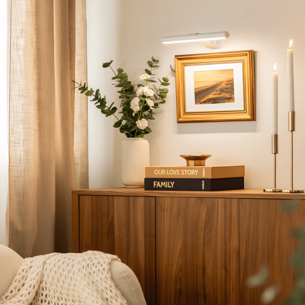 Elegant Wireless Picture Light with Adjustable Tilt & Touch Control for Stunning Artwork Display 3