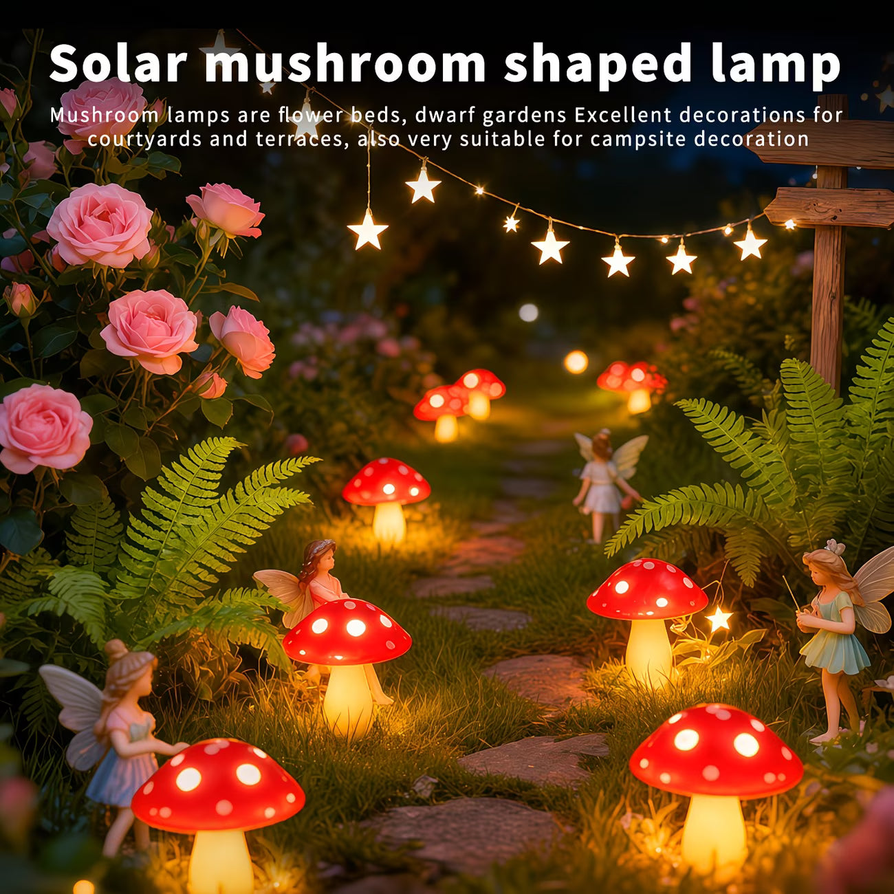 Garden Glow | Solar Garden Lights with 12 Lighting Modes | Waterproof Design for Enchanting Outdoor Ambiance 4