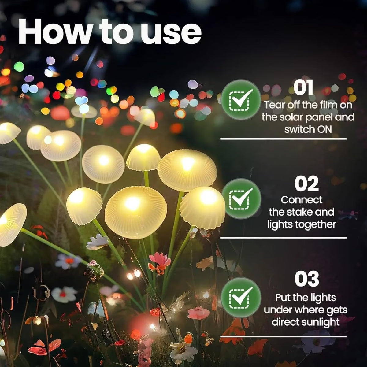 Garden Glow | Solar Garden Lights with Unique Jellyfish & Mushroom Design | Enchanting Outdoor Decor for Magical Spaces 5
