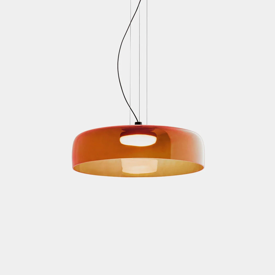 Halo | Glass Pendant Lighting with Adjustable Height & Unique Layered Design | Elegant Fixture for Kitchen Island and Dining Areas 0