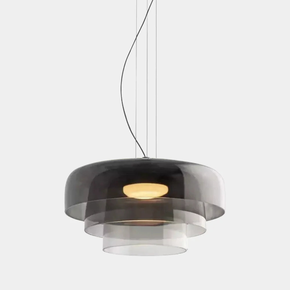 Halo | Glass Pendant Lighting with Adjustable Height & Unique Layered Design | Elegant Fixture for Kitchen Island and Dining Areas 10
