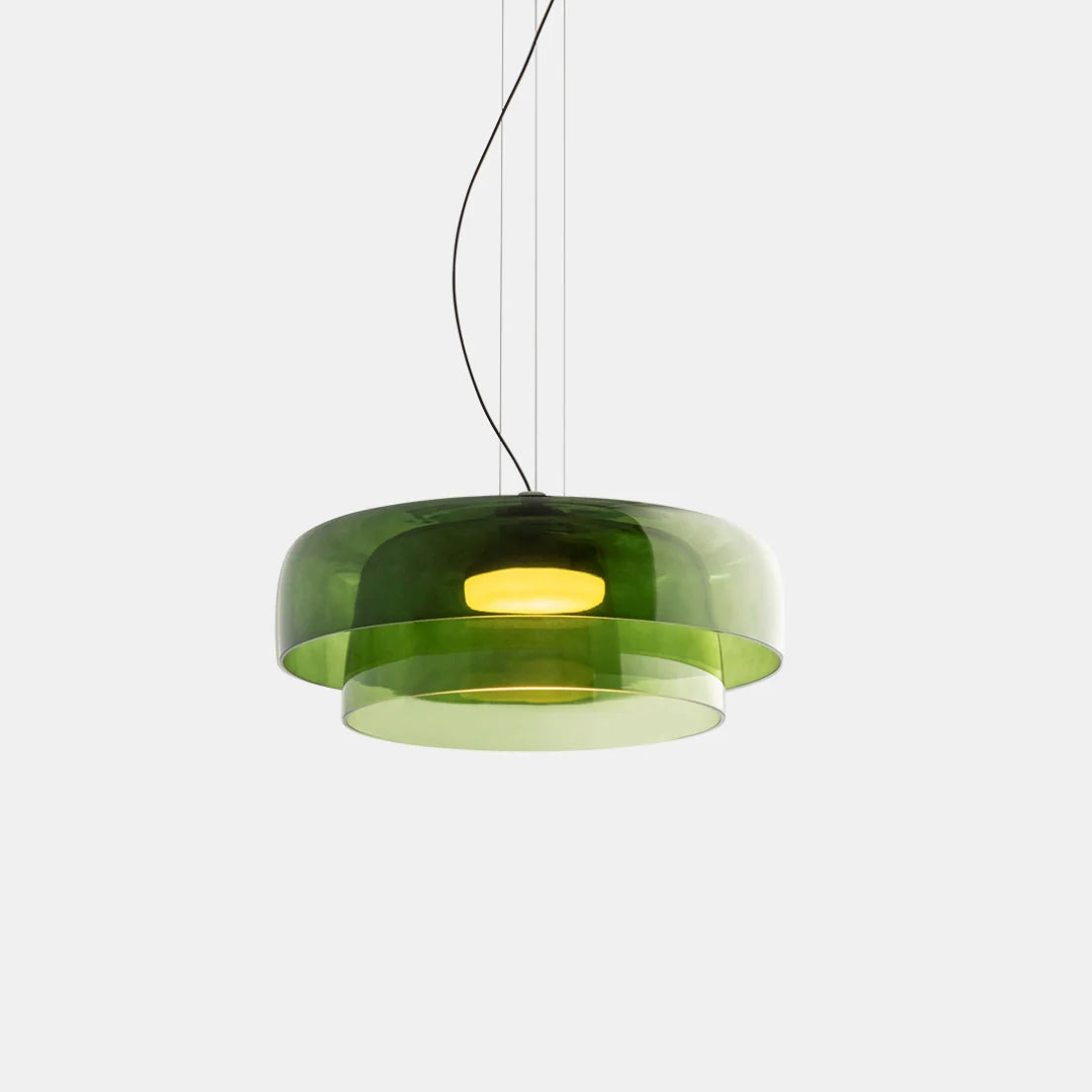 Halo | Glass Pendant Lighting with Adjustable Height & Unique Layered Design | Elegant Fixture for Kitchen Island and Dining Areas 11