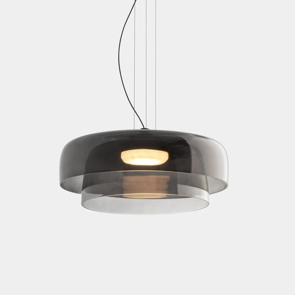 Halo | Glass Pendant Lighting with Adjustable Height & Unique Layered Design | Elegant Fixture for Kitchen Island and Dining Areas 12