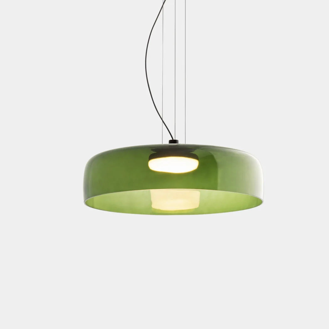 Halo | Glass Pendant Lighting with Adjustable Height & Unique Layered Design | Elegant Fixture for Kitchen Island and Dining Areas 13
