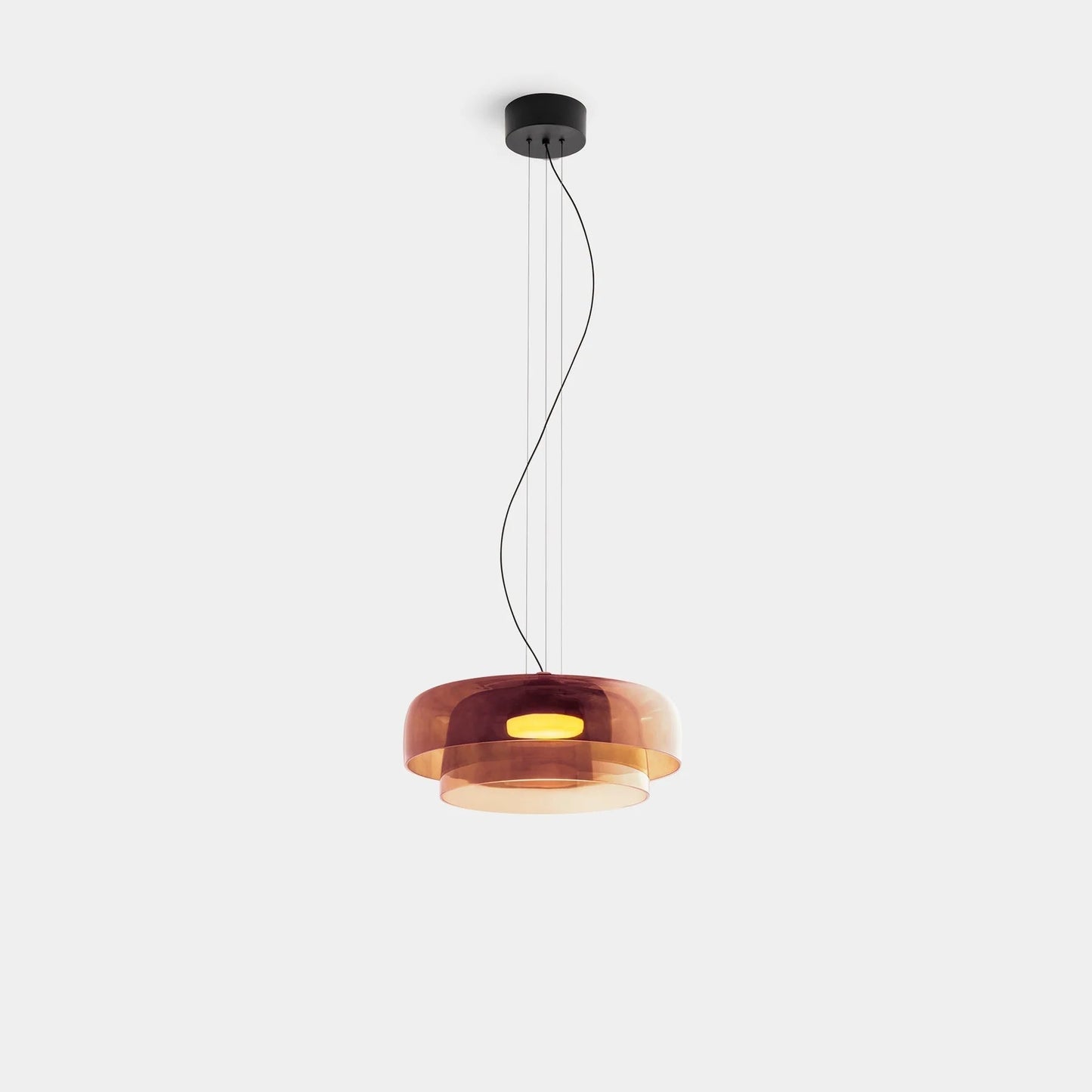 Halo | Glass Pendant Lighting with Adjustable Height & Unique Layered Design | Elegant Fixture for Kitchen Island and Dining Areas 3