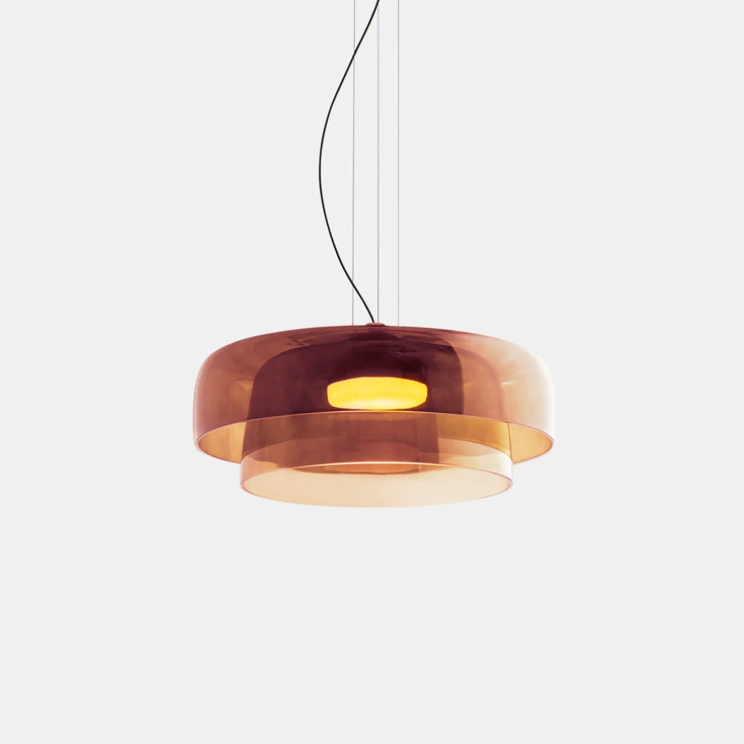 Halo | Glass Pendant Lighting with Adjustable Height & Unique Layered Design | Elegant Fixture for Kitchen Island and Dining Areas 5