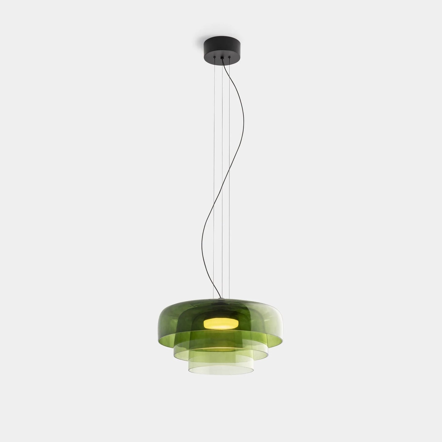 Halo | Glass Pendant Lighting with Adjustable Height & Unique Layered Design | Elegant Fixture for Kitchen Island and Dining Areas 6