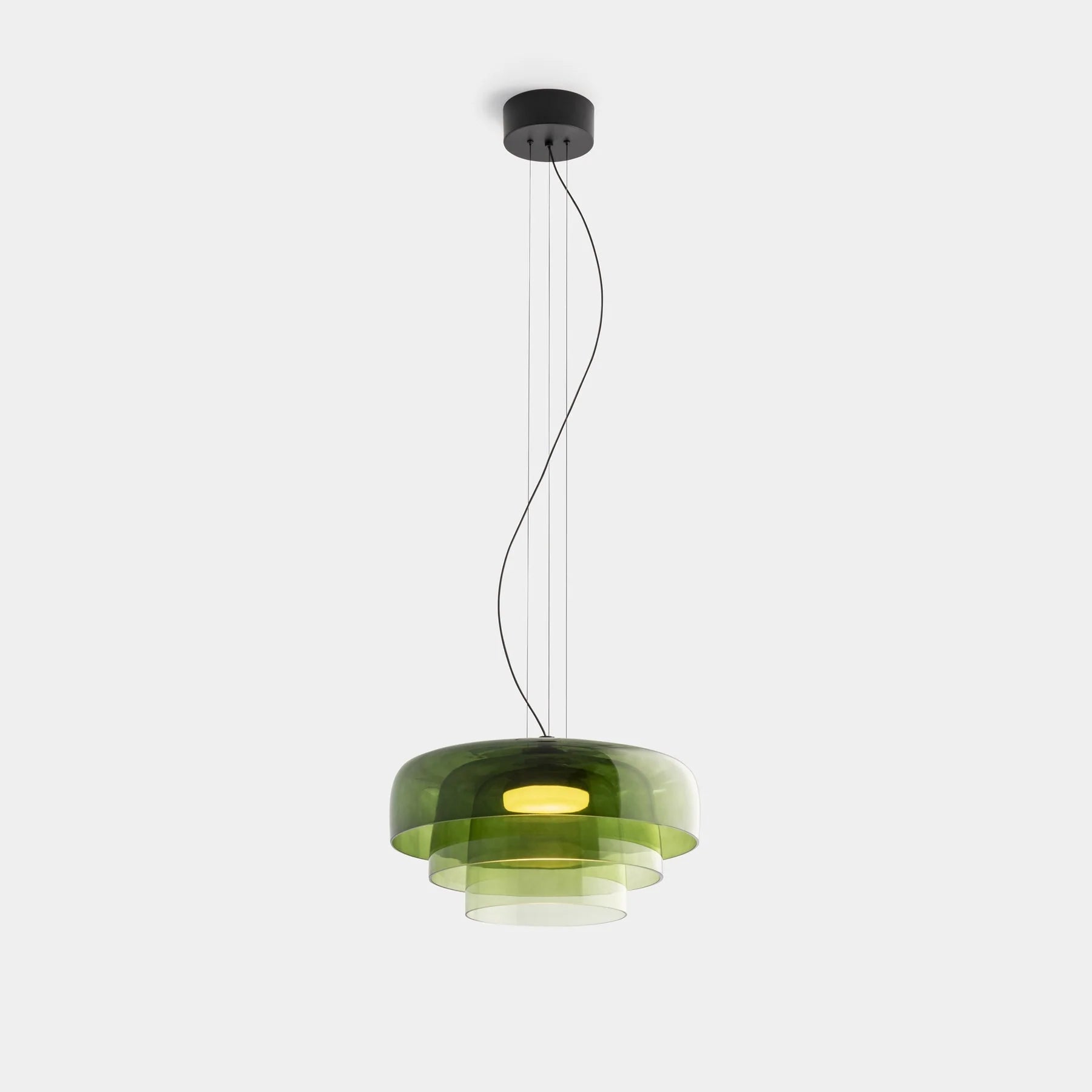 Halo | Glass Pendant Lighting with Adjustable Height & Unique Layered Design | Elegant Fixture for Kitchen Island and Dining Areas 6