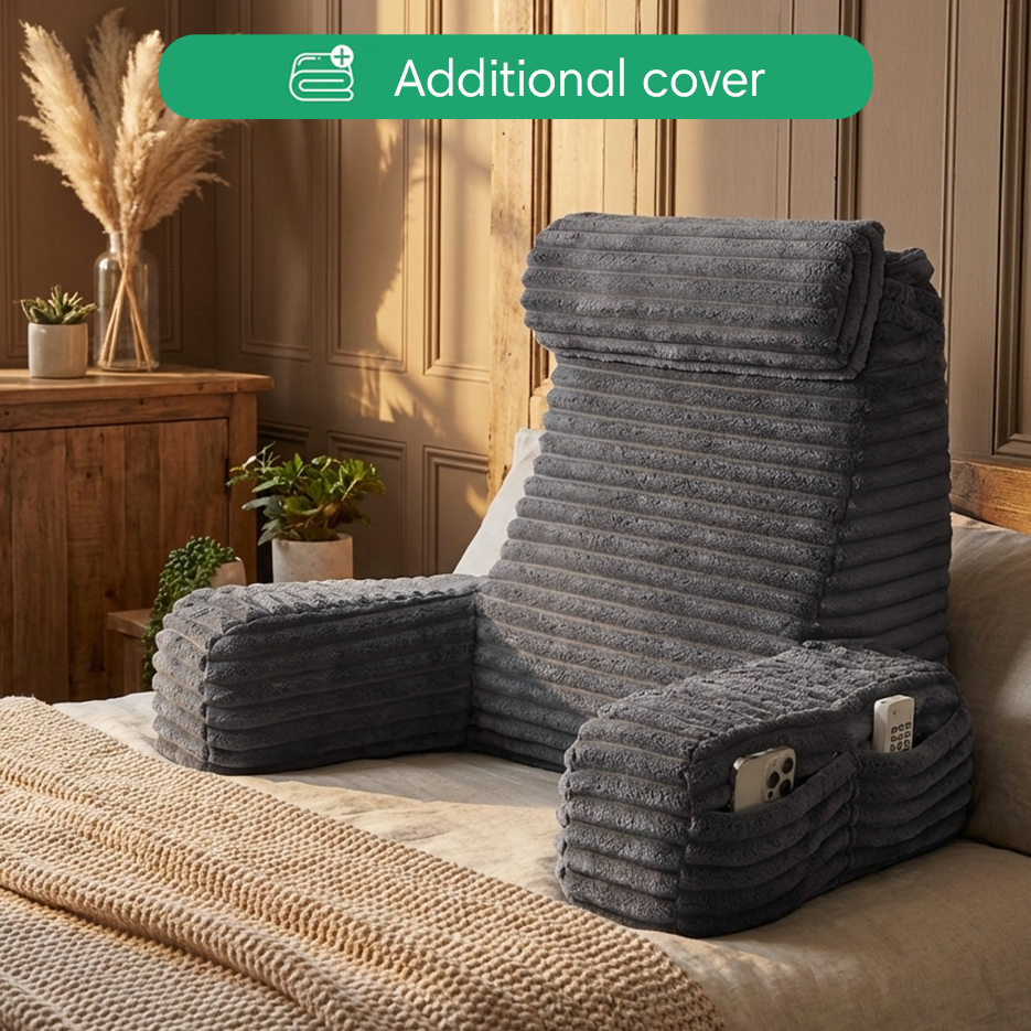 Luxury Backrest Pillow Cover | Adjustable Headrest & Machine Washable | Stylish Cushion Cover for Easy Change and Comfort 0