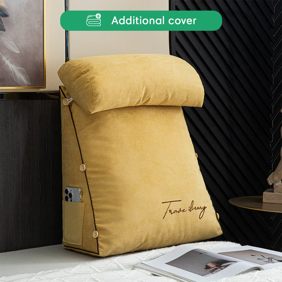 Luxury Backrest Pillow Cover with Removable Design & Multiple Colors for Instant Style Change 2