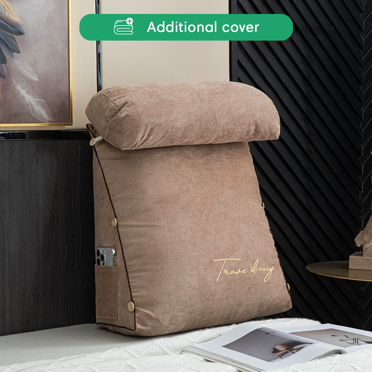 Luxury Backrest Pillow Cover with Removable Design & Multiple Colors for Instant Style Change 3