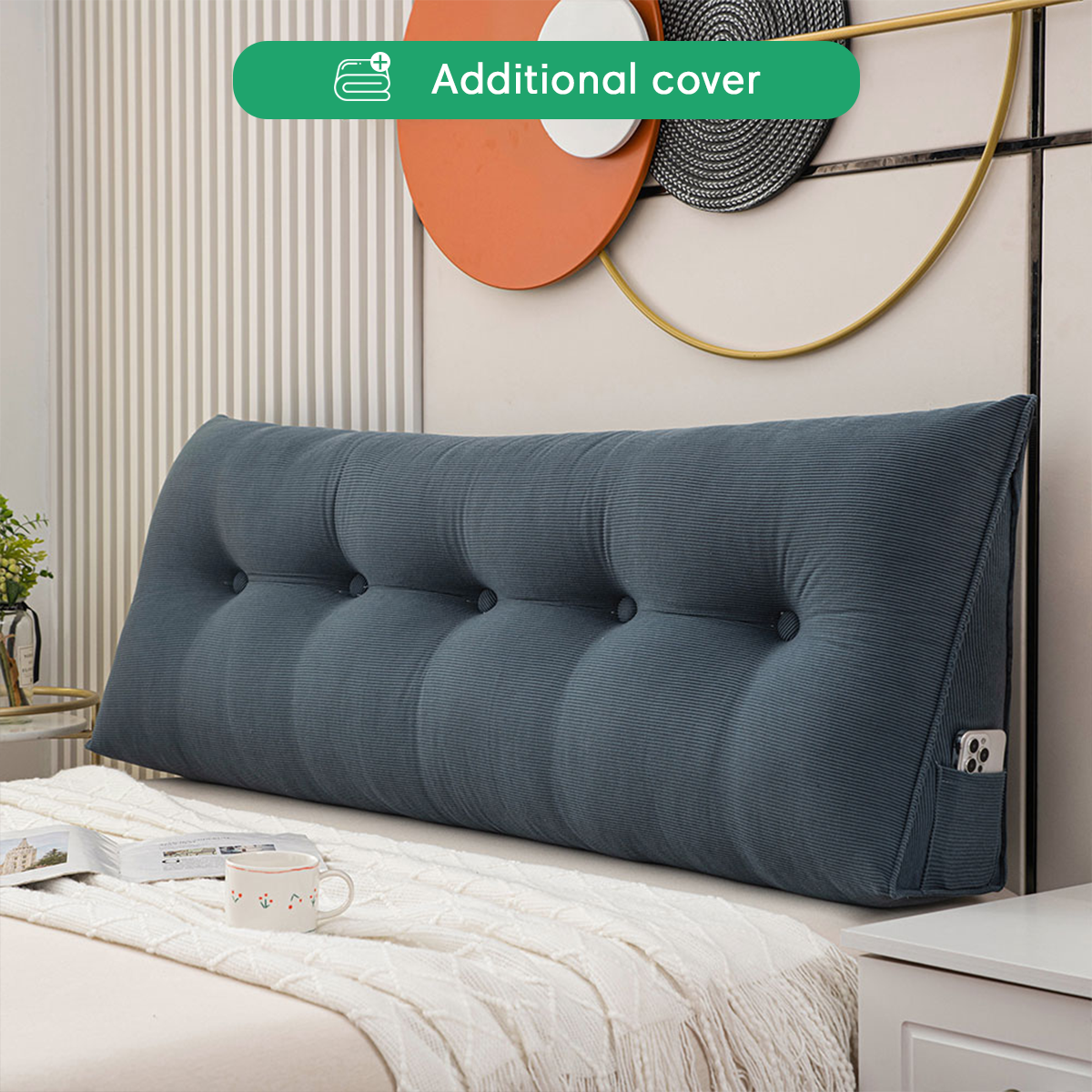 Luxury Waterproof Wedge Pillow Cover with Removable Design | 7 Color Options for Easy Customization 1