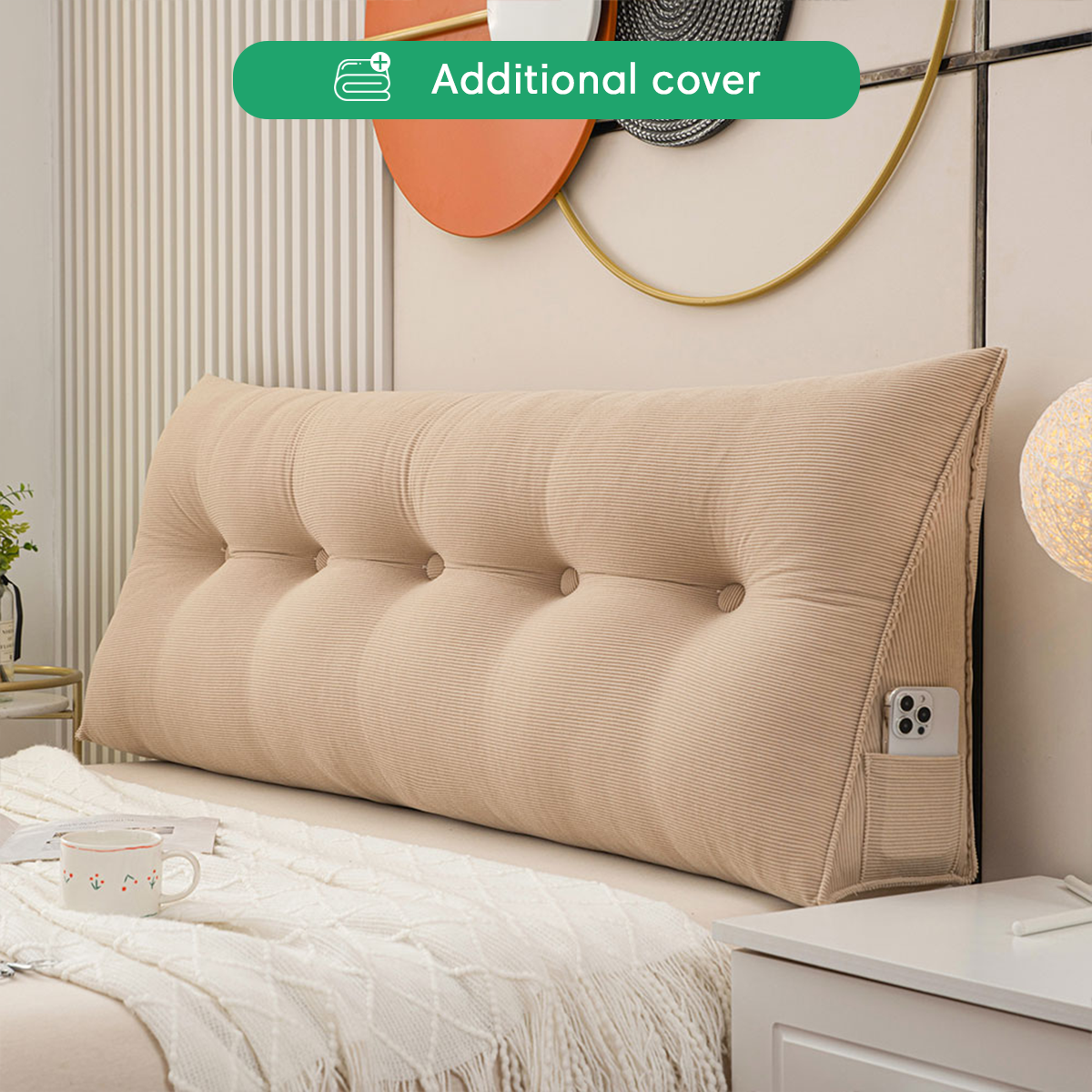 Luxury Waterproof Wedge Pillow Cover with Removable Design | 7 Color Options for Easy Customization 2