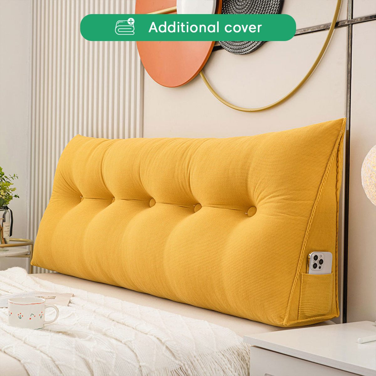 Luxury Waterproof Wedge Pillow Cover with Removable Design | 7 Color Options for Easy Customization 3