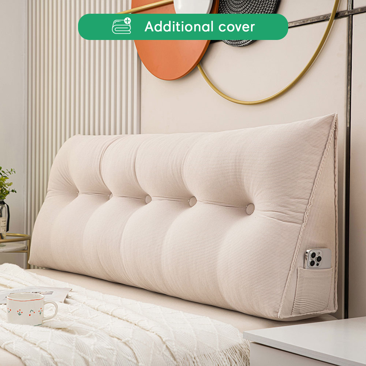Luxury Waterproof Wedge Pillow Cover with Removable Design | 7 Color Options for Easy Customization 4