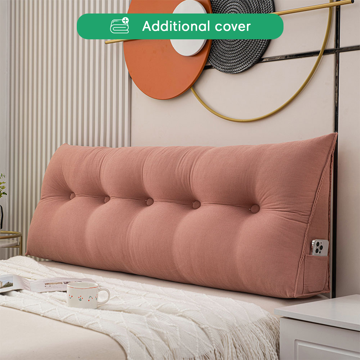 Luxury Waterproof Wedge Pillow Cover with Removable Design | 7 Color Options for Easy Customization 5