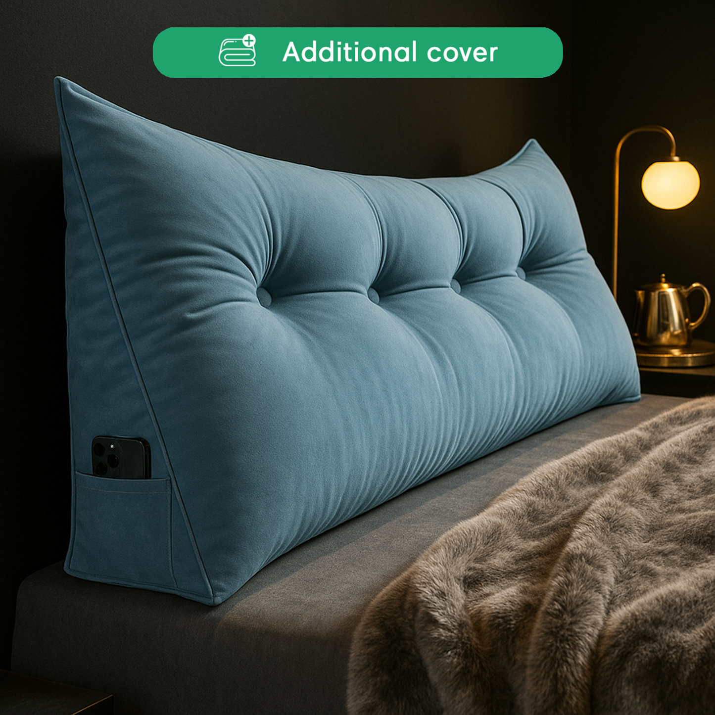 Luxury Wedge Pillow Cover | Removable & Machine Washable | 11 Color Options for Easy Style Changes 4