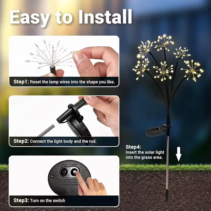 Solar Garden Lights | 120 LED Outdoor Lights with 8 Modes | Waterproof Design for Cozy Ambiance 6