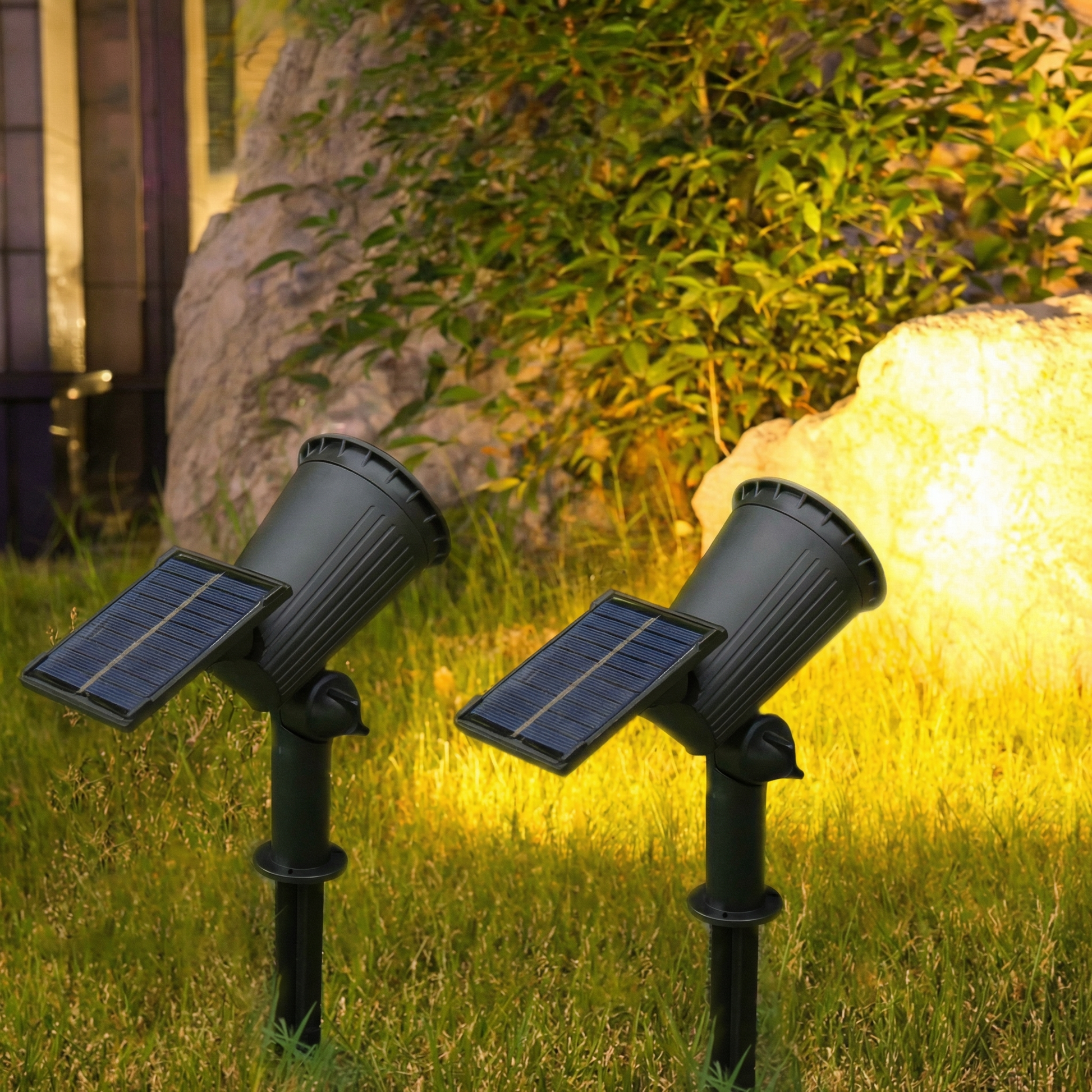 Solar Powered Garden Spotlight | 9 Color Options with Dusk Sensor for Customizable Outdoor Ambiance 2